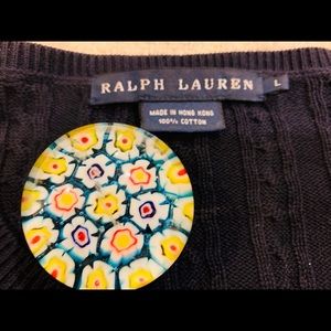 RALPH LAUREN navy twinset tank and cardigan navy